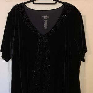 Faux two piece velvet dress